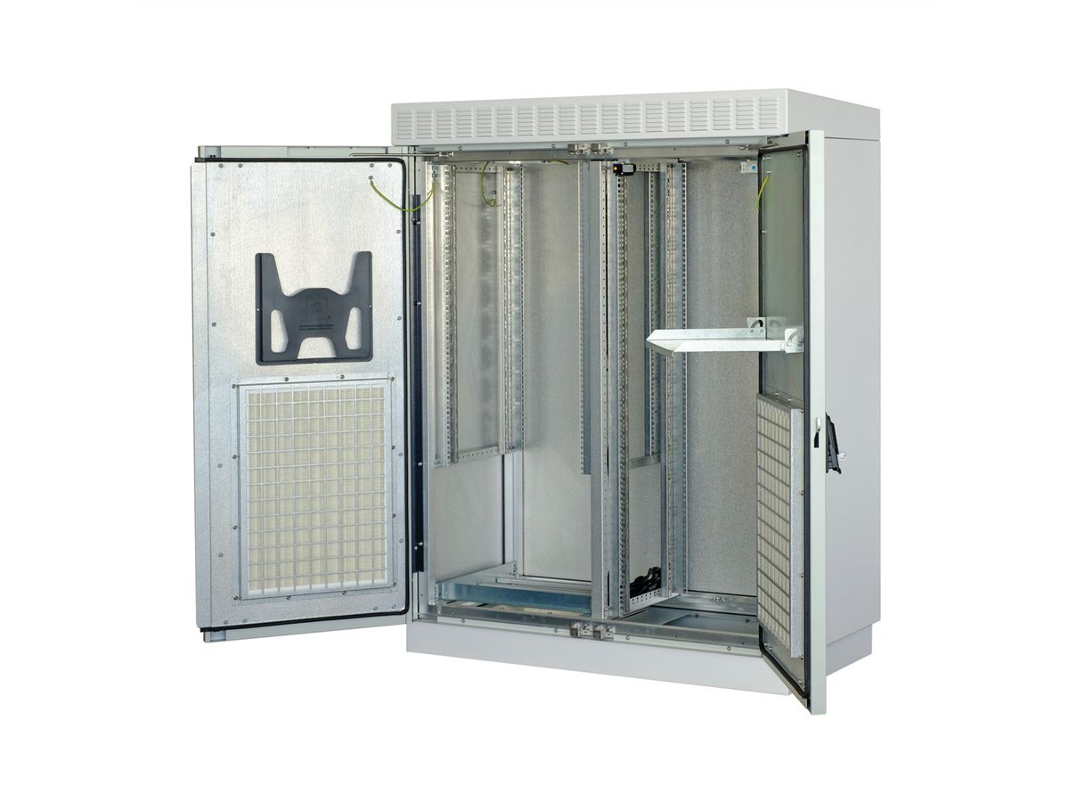 SCHROFF modulaire buitenluchtkast met dubbele deur, ventilator, 1530H 29 U, 1300W 630D