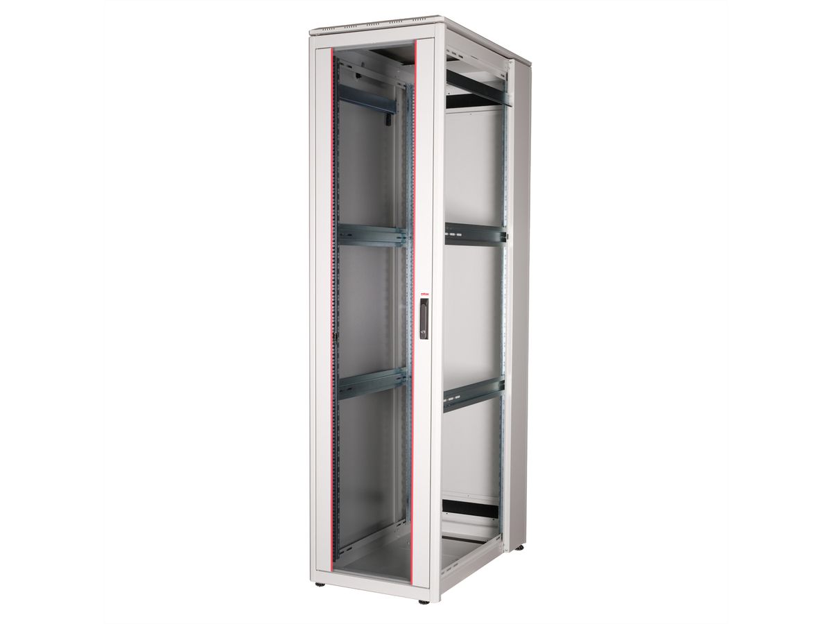 ROLINE 19-inch Network Cabinet Pro 47 U, 600x1000 WxD glass door grey