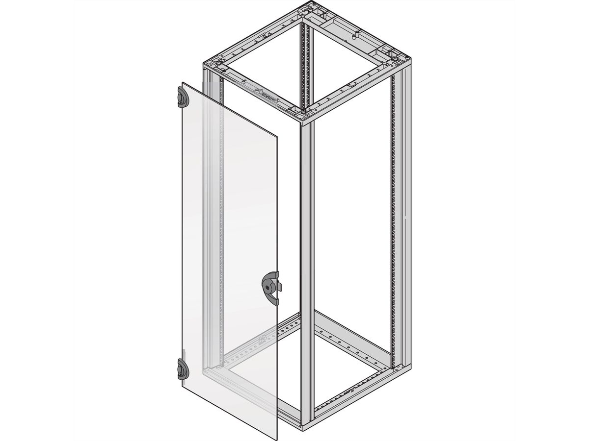 SCHROFF Novastar Glass Door, 180° Opening Angle, 12 U 553W