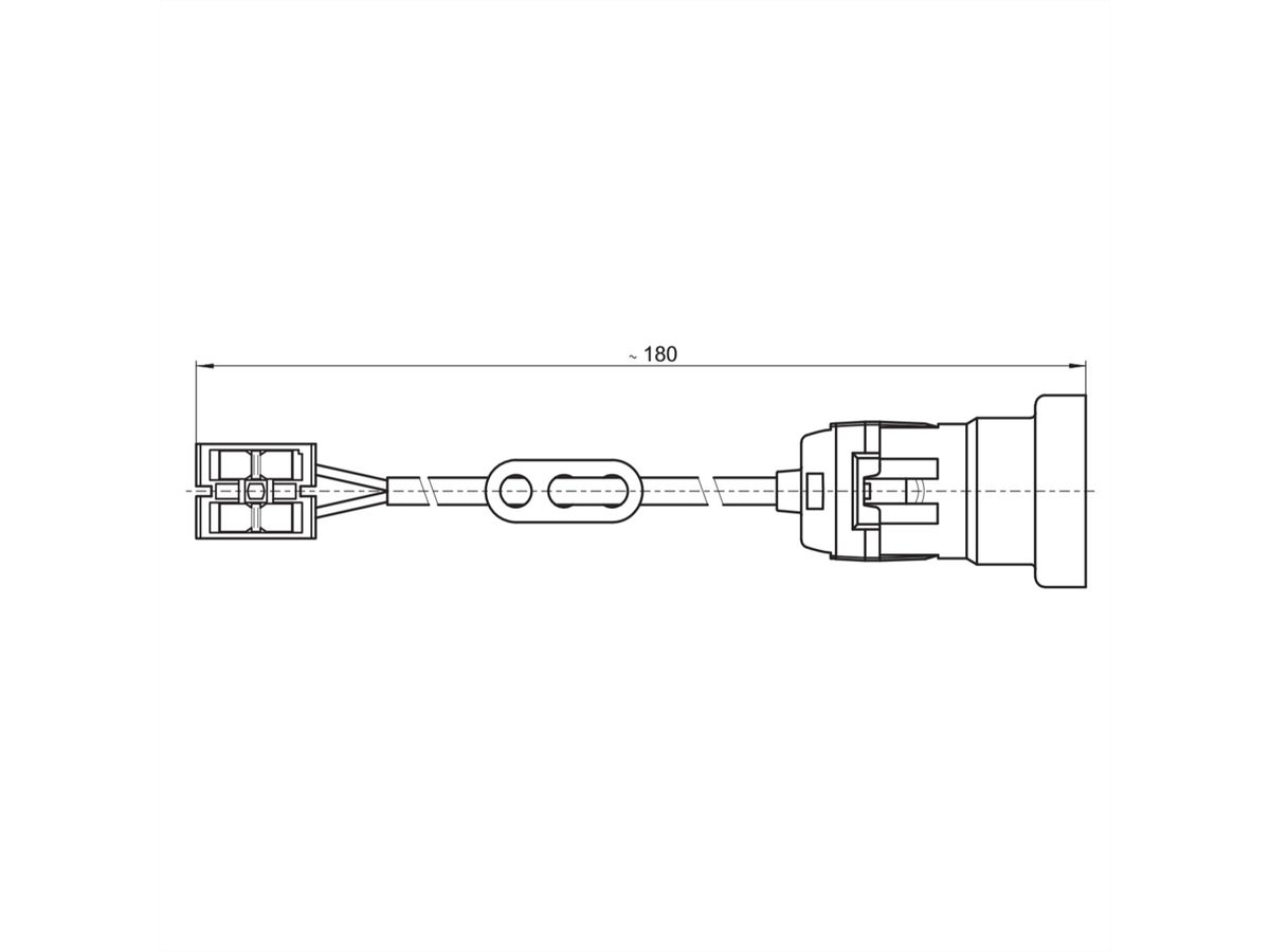 BACHMANN site socket E27, H03VV-F 2x0.75mm plug-in terminals, white, 0.2 m