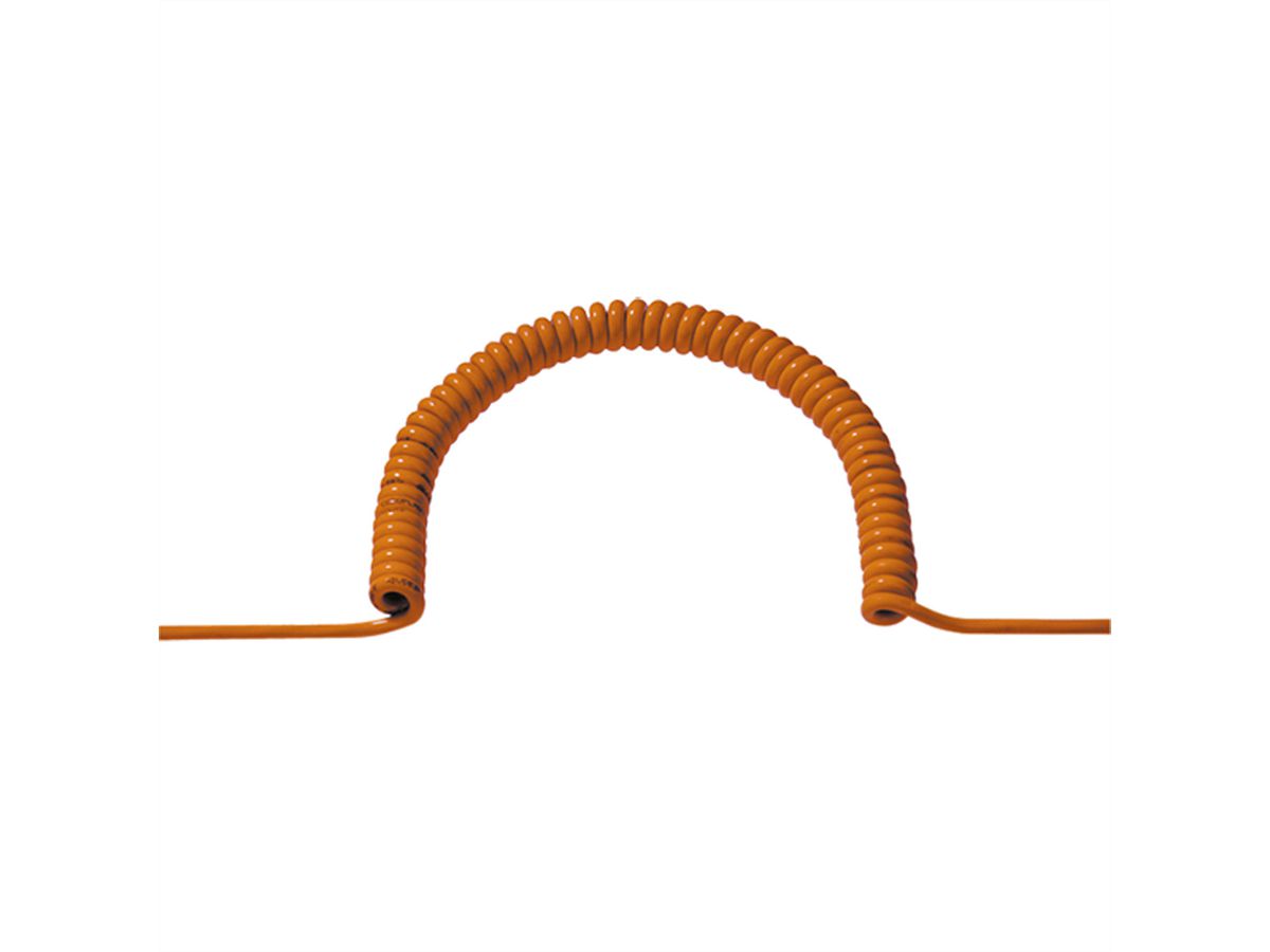 BACHMANN coiled cable 3G1.5 orange1.5-7.5m, HO7BQ-F Rubber/PUR