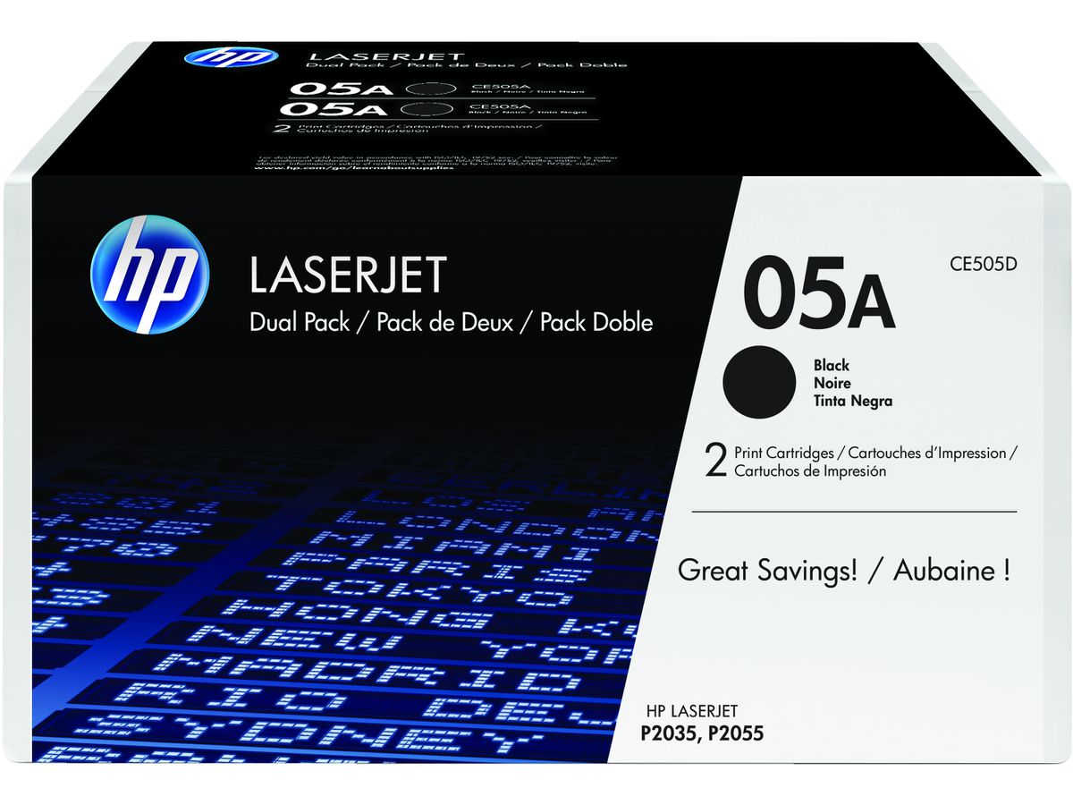 HP 05A 2-pack Black Original LaserJet Toner Cartridges