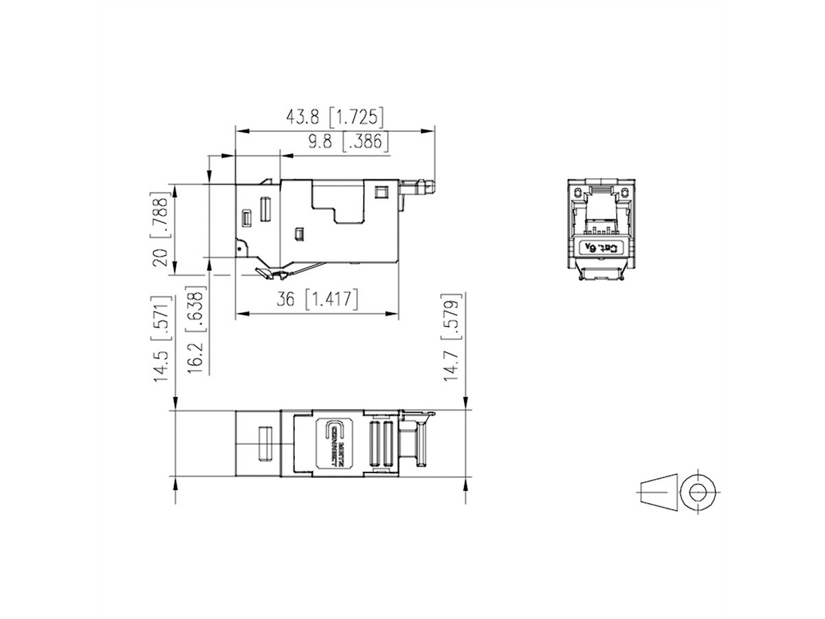 METZ CONNECT E-DAT modul Cat.6A K Jack - Keystone