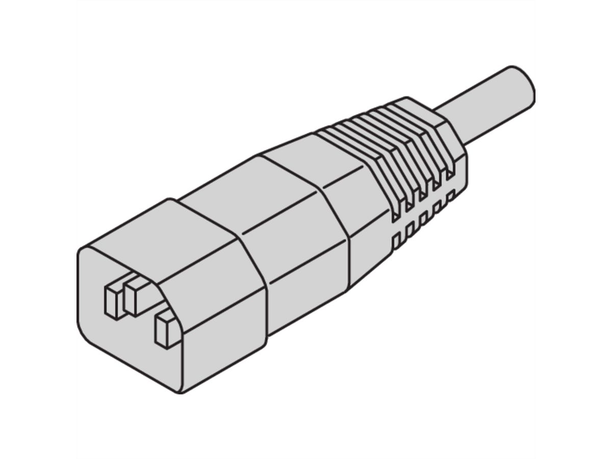 SCHROFF Mains Cable, IEC C14 to C13, 2.5 m, Black