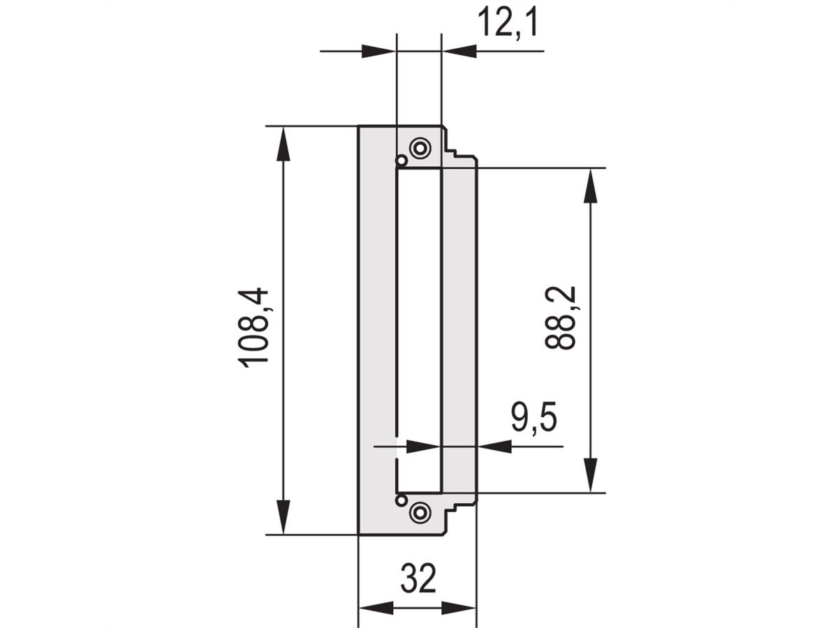 SCHROFF HF-frame type insteekmodule achterpaneel, uitsparing voor een connector, 3 HE, 7 HE