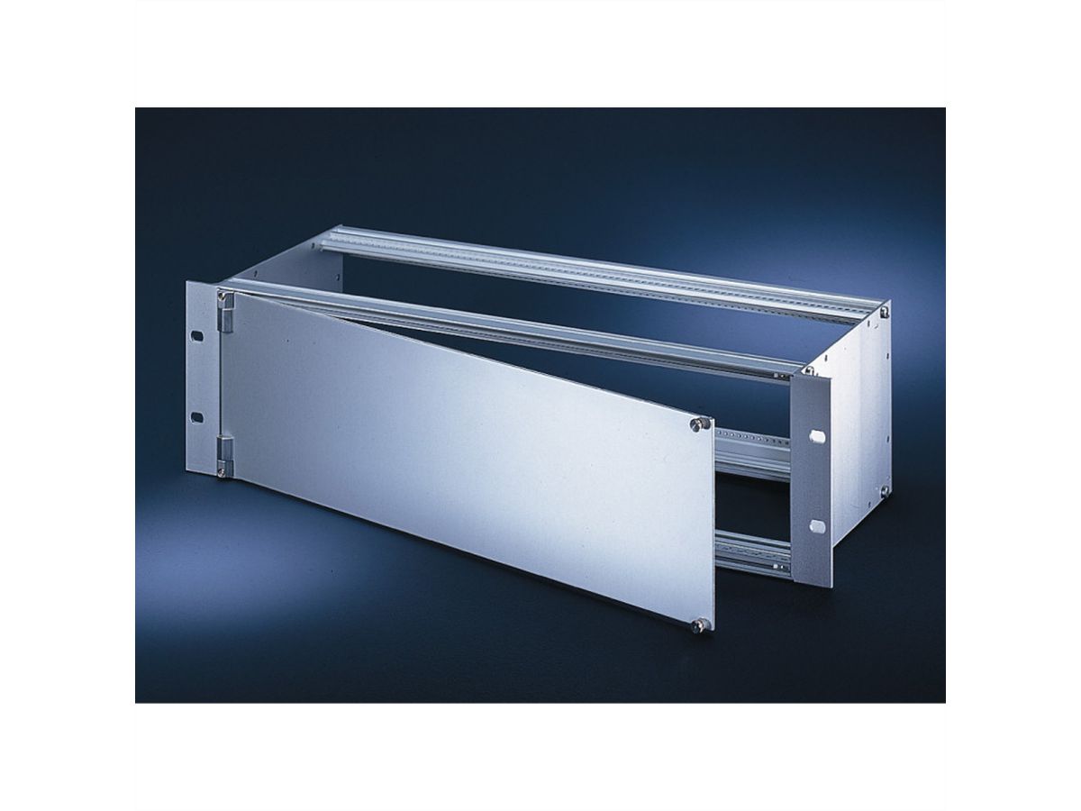 SCHROFF Front Panel, Shielded, Side Hinged, 3 U, 84 HP, 2.5 mm, Al, Front Anodized, Rear Conductive