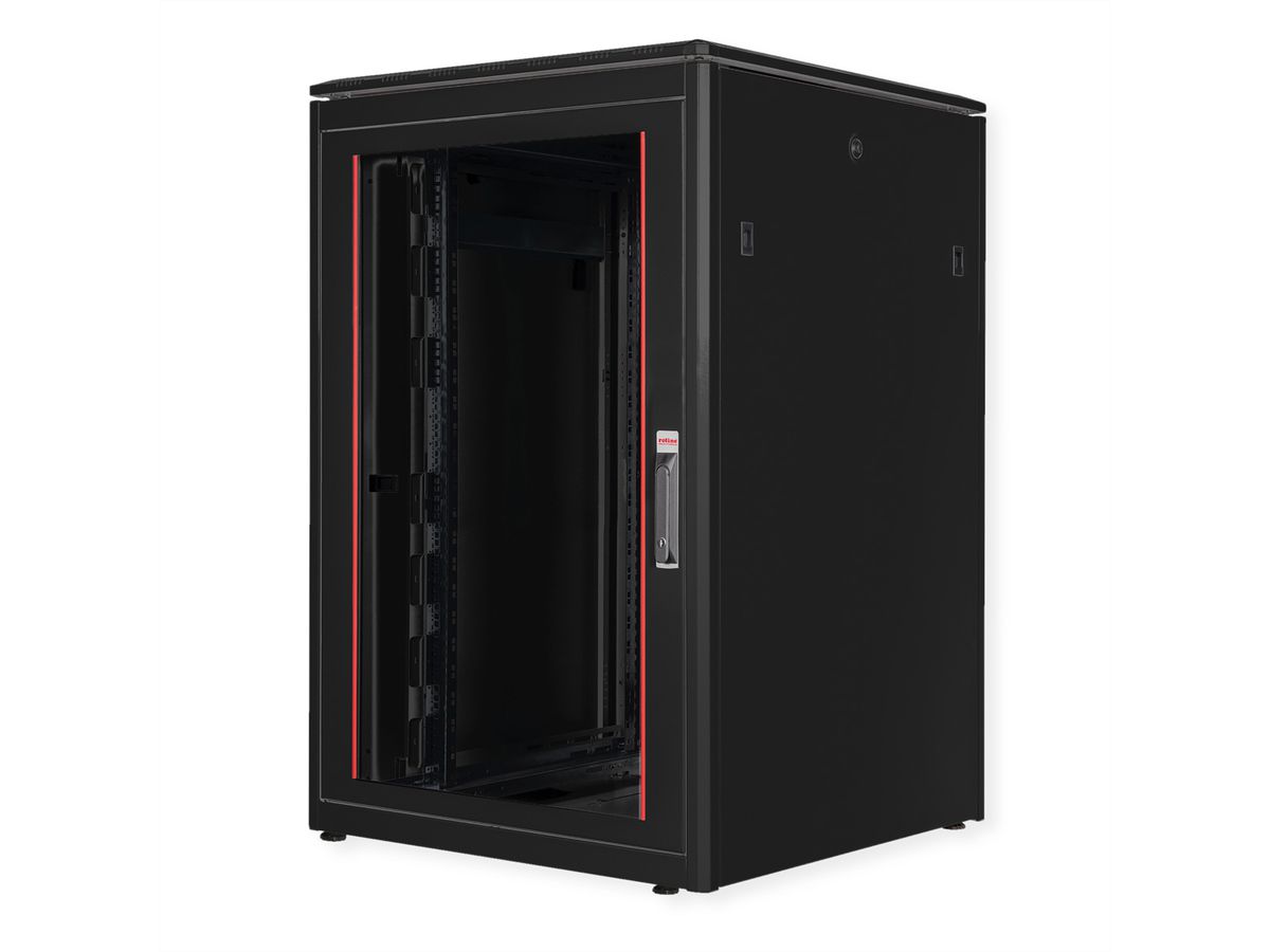 ROLINE 19-inch Network Cabinet Pro 22 U, 800x800 WxD glass door black