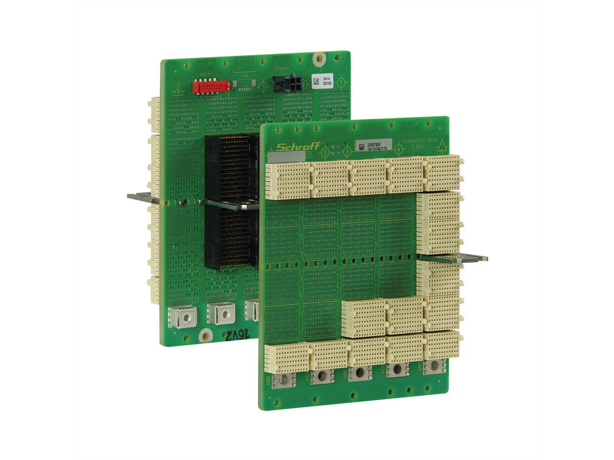 SCHROFF CPCI Serial Backplane, 3 U, 5 Slot, System Slot Right, Full-Mesh, Without RIO