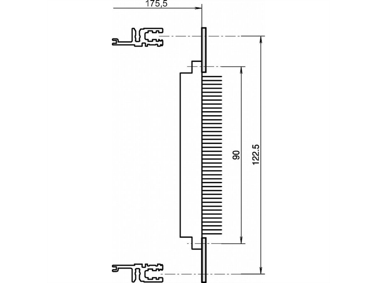 SCHROFF EuropacPRO Perforated Rail for Connector, According to EN 60603-2 and DIN 41612, 40 HP