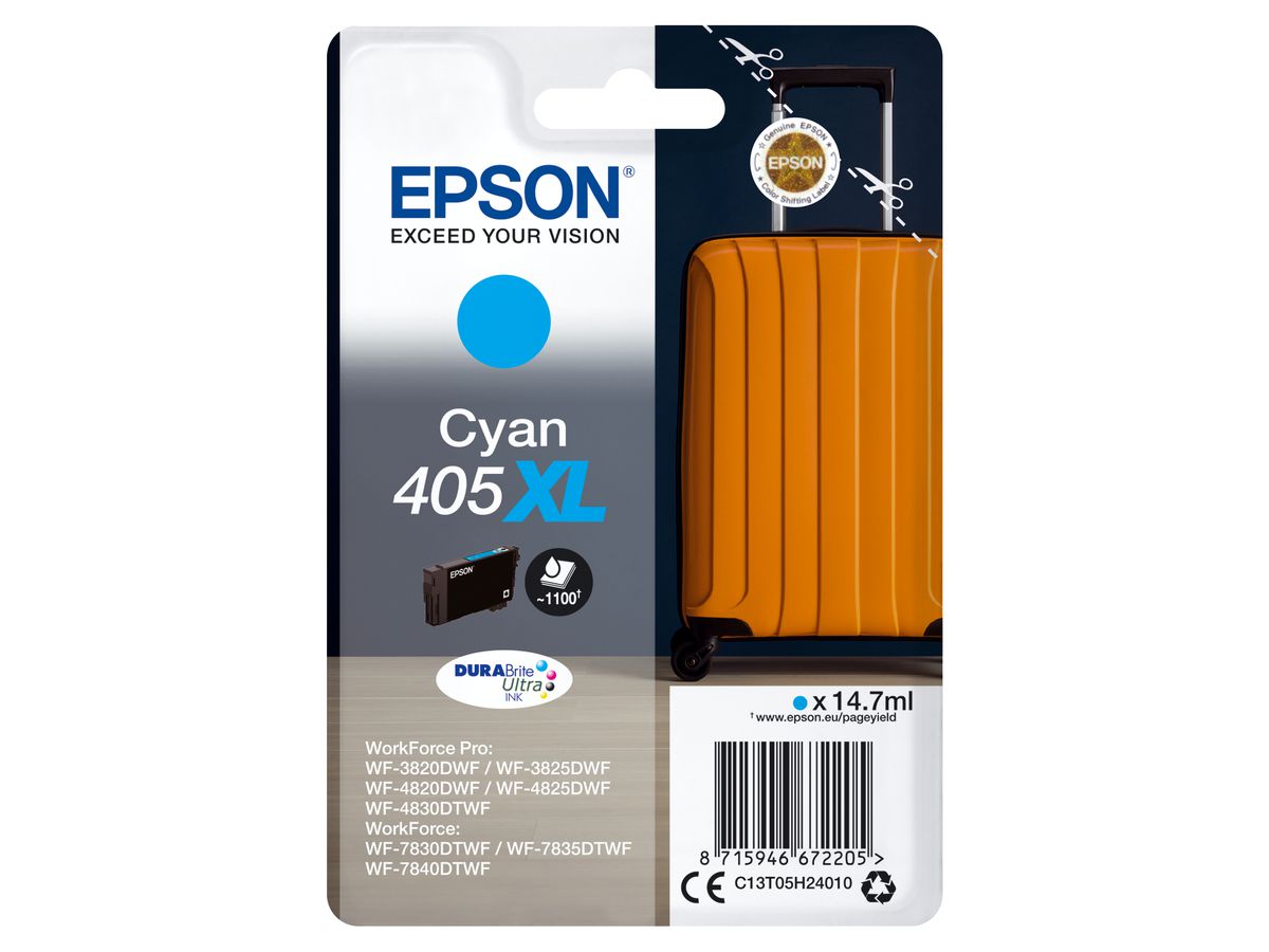 Epson 405XL ink cartridge 1 pc(s) Original High (XL) Yield Cyan