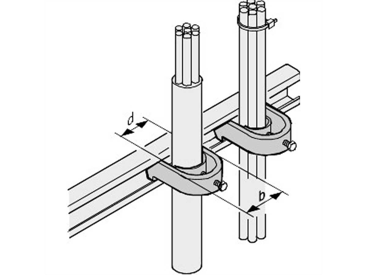 SCHROFF C-rail kabelshell, voor kabelbundels 42 ? 46 mm