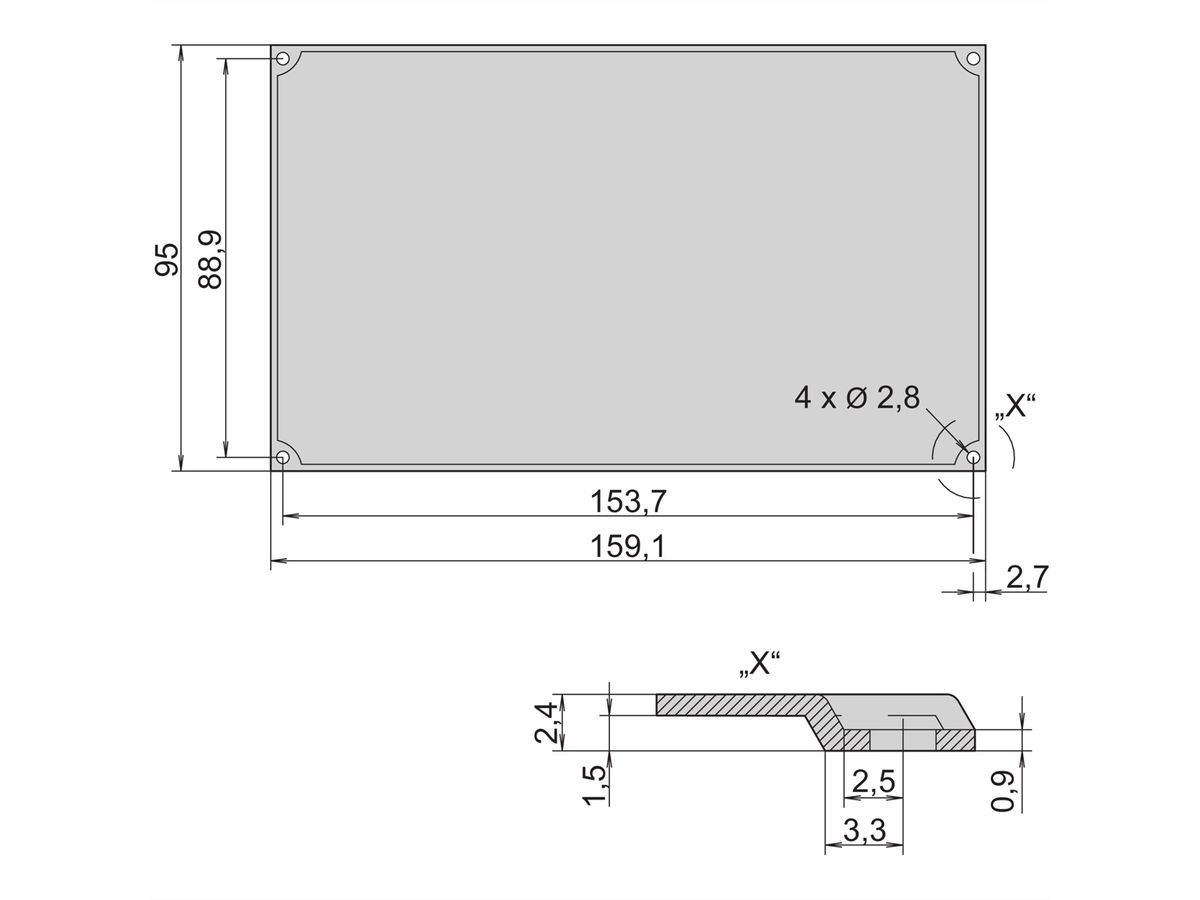 SCHROFF PCB Solder Side Cover, 3 U, 100 mm x 160 mm, 55°C