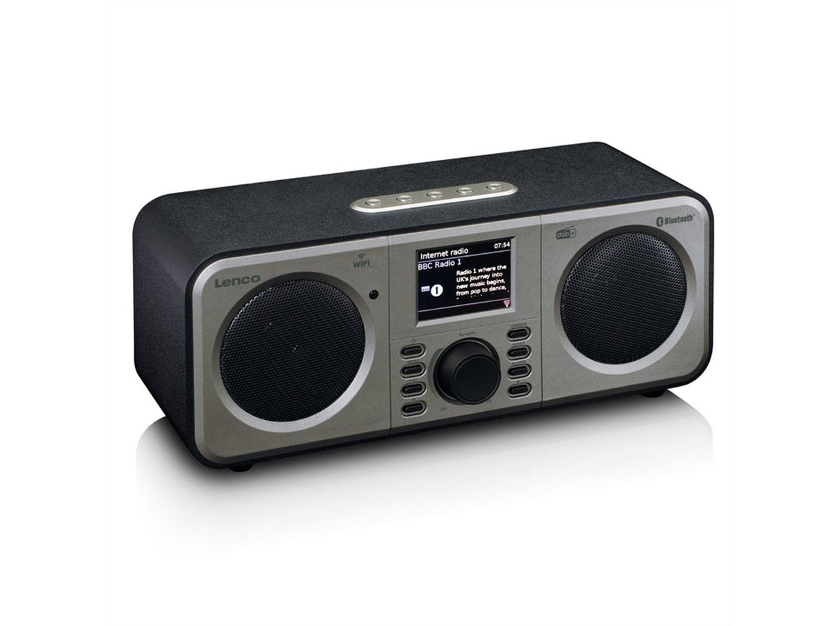 Lenco smart radio DIR-141BK zwart, BT, Spotify, 2x5w