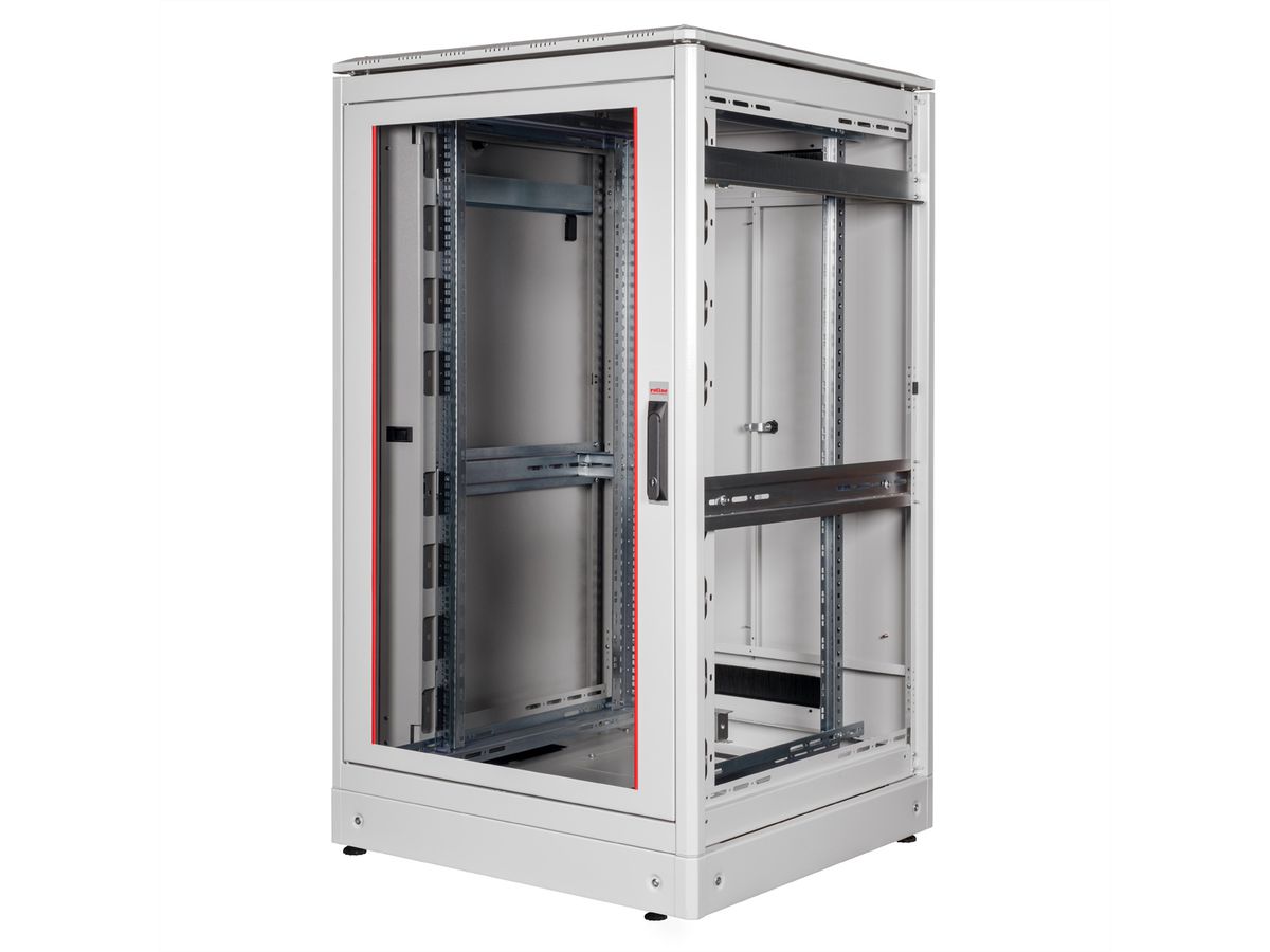 ROLINE 19-inch network cabinet Pro 26 U, 800x800 WxD glass door grey