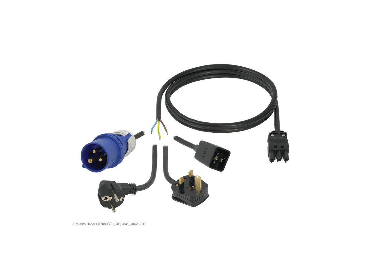 SCHROFF Wieland®-verbindingskabels voor contactdoosstroken, GST18, 2,5 m, IEC 60309 C20