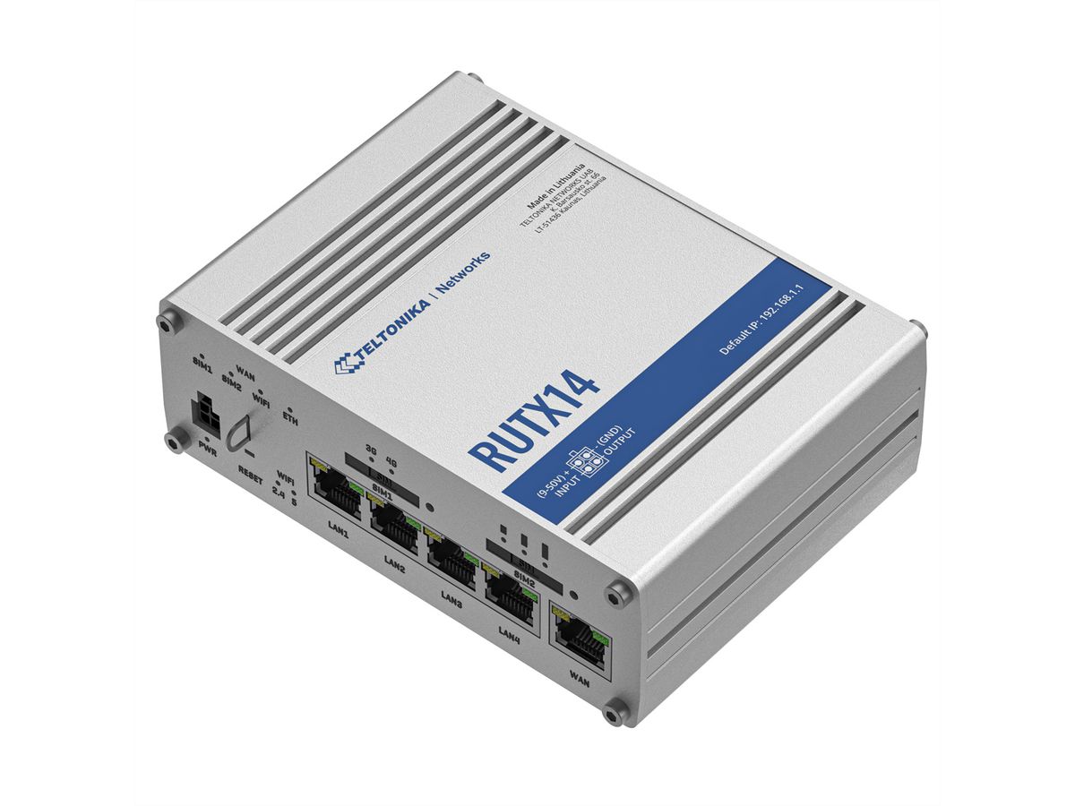 TELTONIKA RUTX14 LTE/4G CAT 12 Industriële router