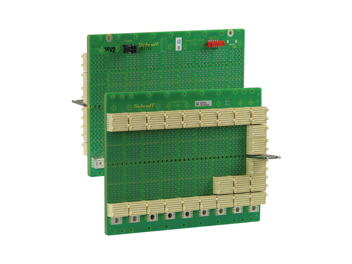 SCHROFF CPCI Serial Backplane, 3 U, 9 Slot, System Slot Right, Single Star, Without RIO