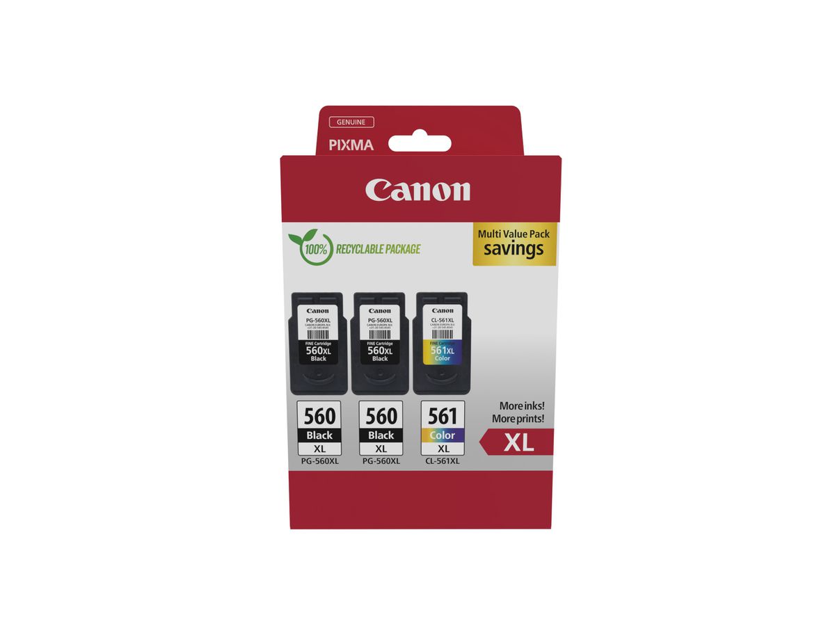 Canon 3712C009 inktcartridge 3 stuk(s) Origineel Hoog (XL) rendement Zwart, Cyaan, Magenta, Geel