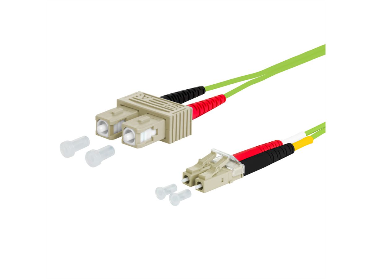METZ CONNECT OpDAT patch cord, SC-D/LC-D OM5, 1 m
