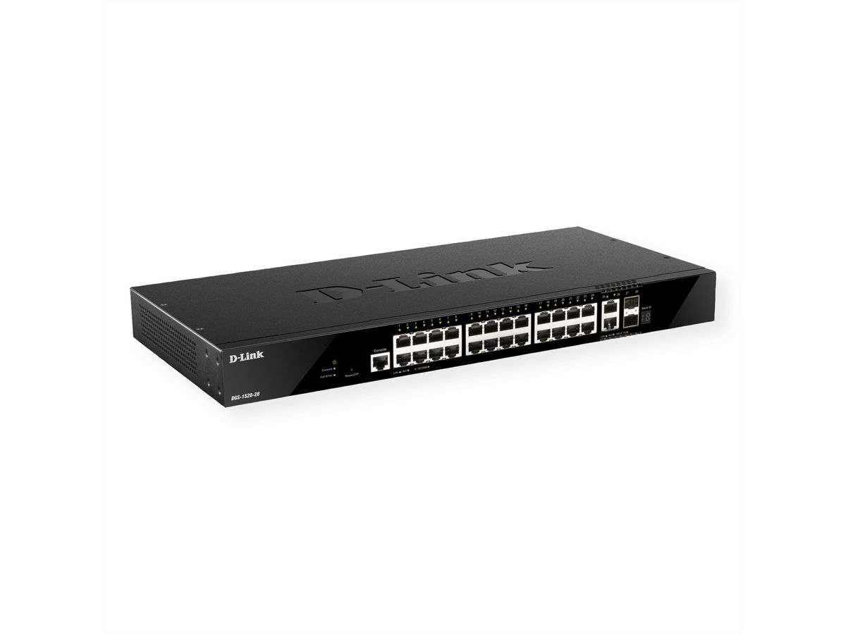 D-Link DGS-1520-28/E 28-Poorts Smart Managed Gigabit Stack Switch 4x 10G