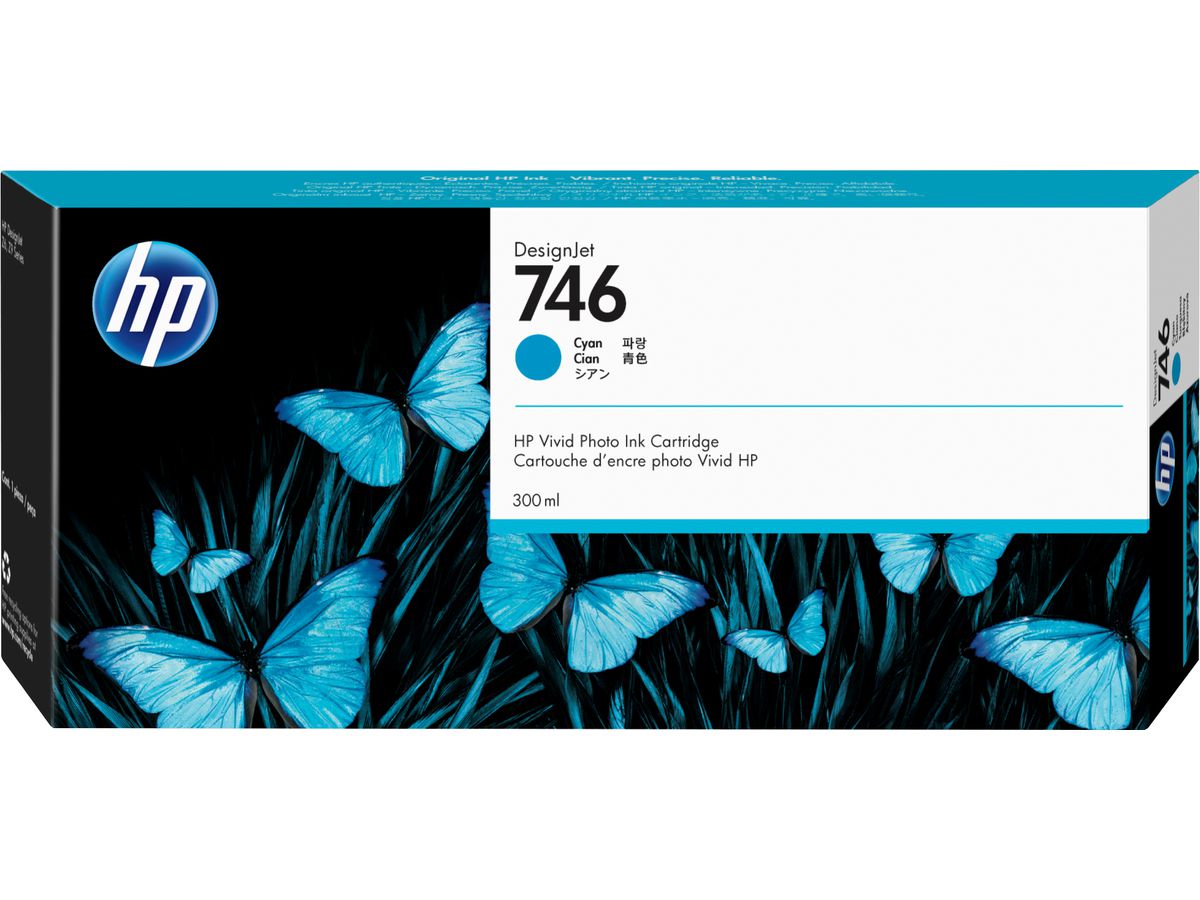HP 746 300-ml Cyan DesignJet Ink Cartridge