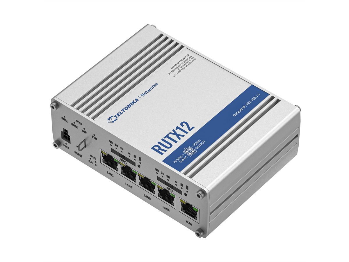 TELTONIKA RUTX12 Dual LTE CAT 6 Industriële router