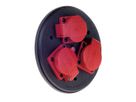 BACHMANN socket outlet insert 3-gang w.deck, Thermal protection, red