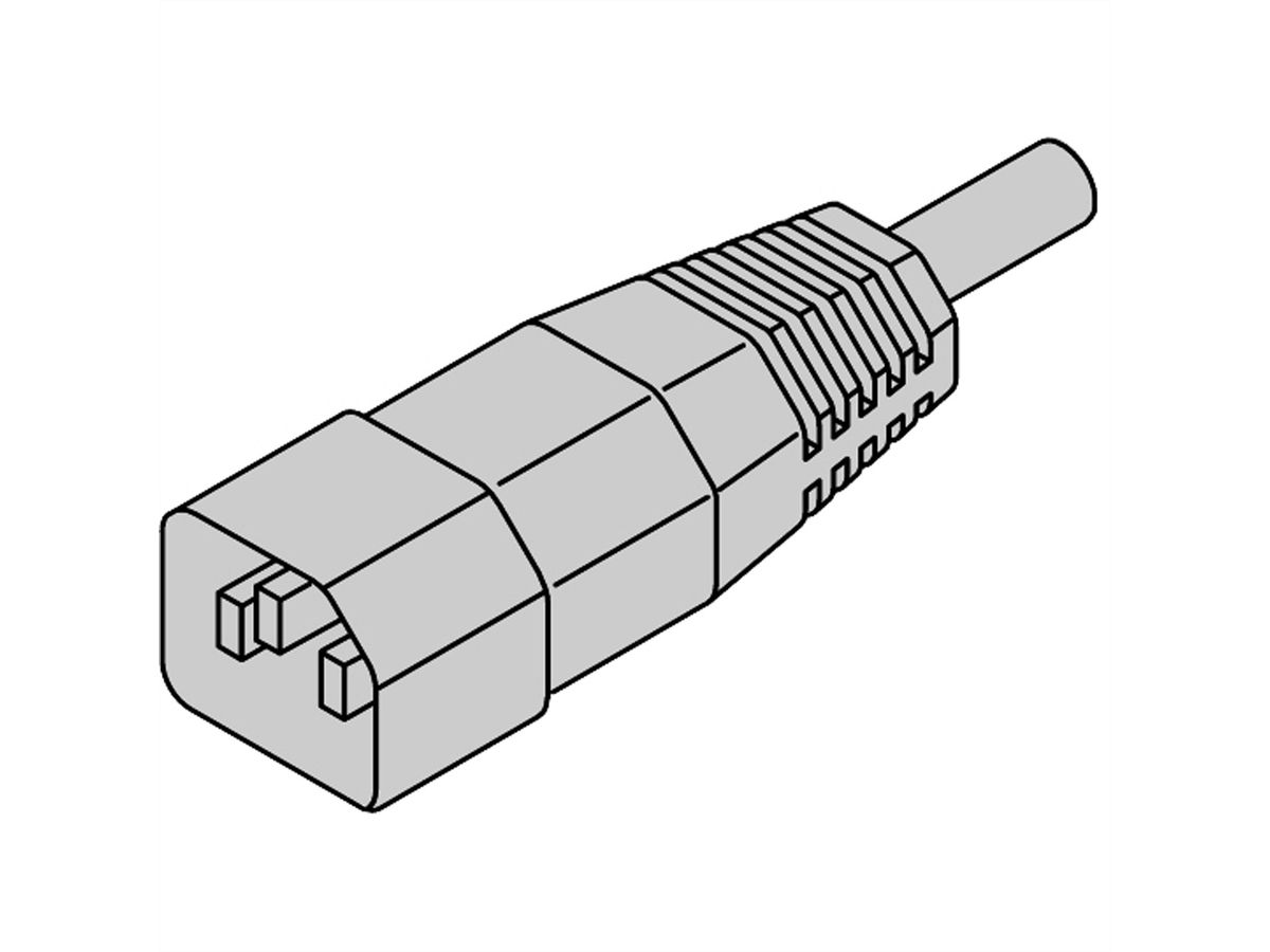 SCHROFF Mains Cable, IEC C14 to C13, 1 m, Black