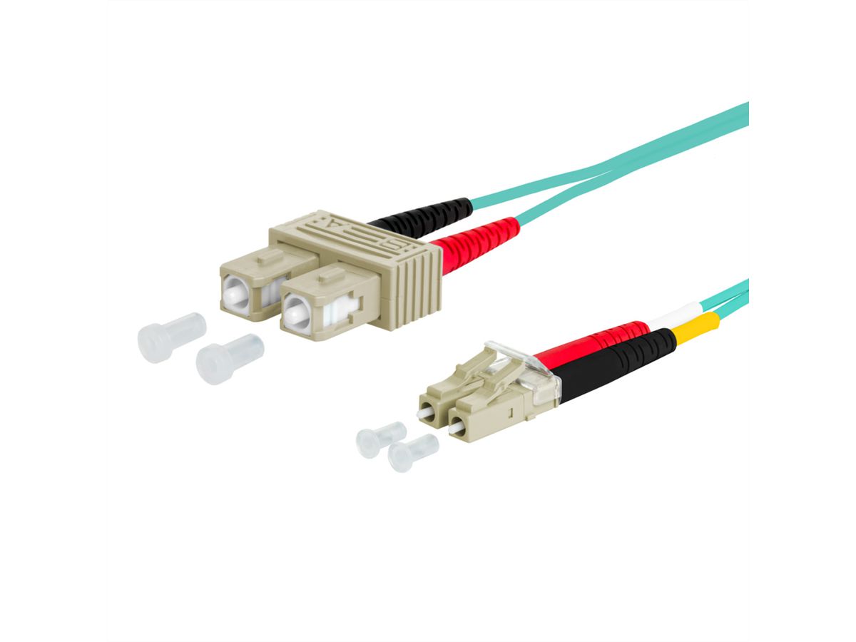 METZ CONNECT OpDAT patch cord, SC-D/LC-D OM3, 15 m