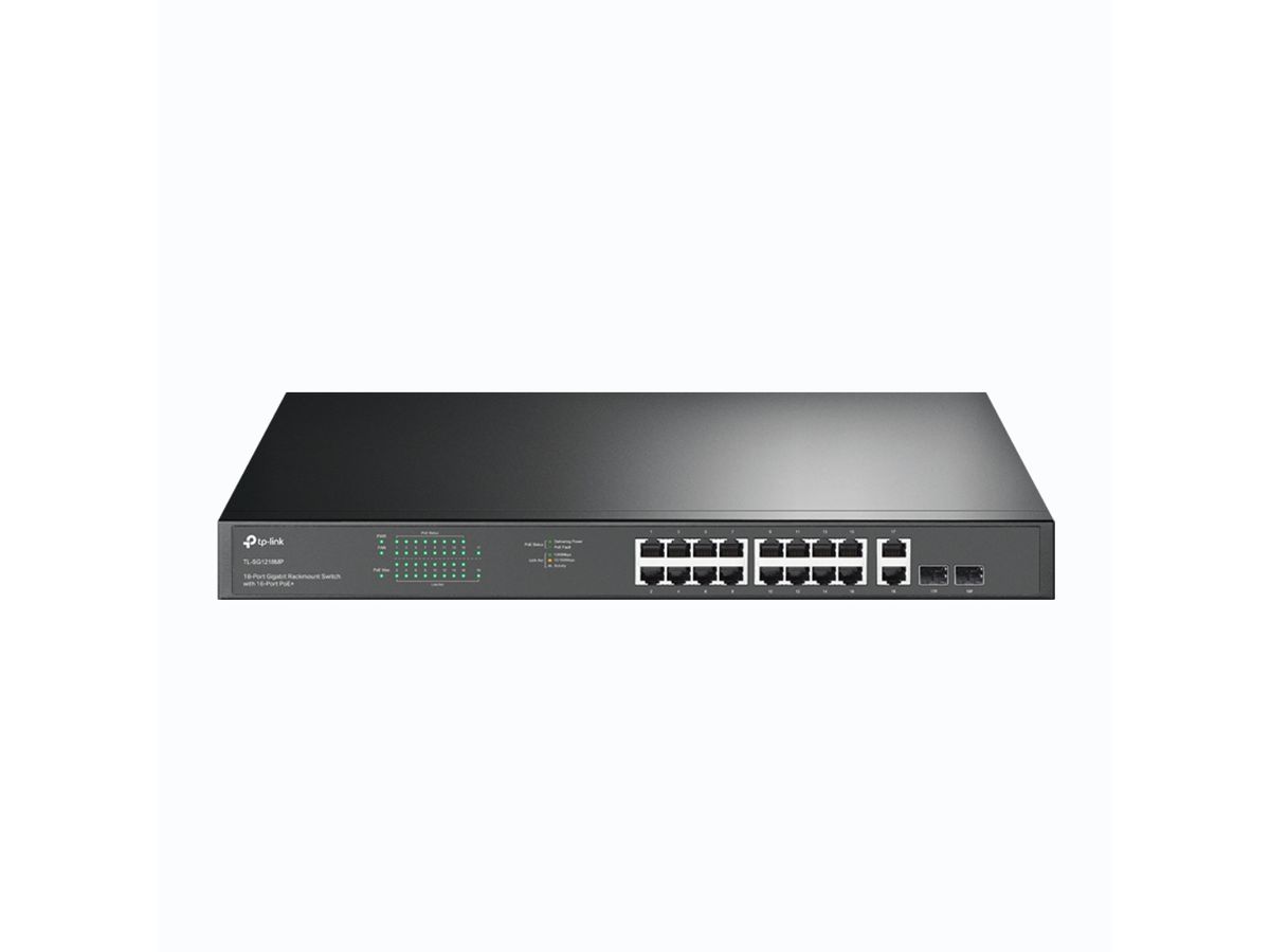 TP-Link TL-SG1218MP netwerk-switch Unmanaged Gigabit Ethernet (10/100/1000) Power over Ethernet (PoE) 1U Zwart