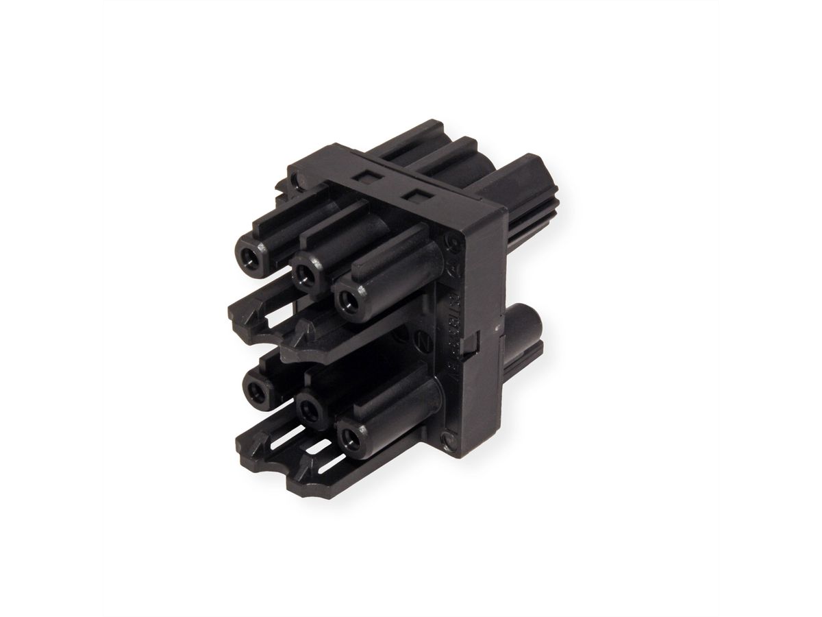 BACHMANN distribution block WIELAND GST18 1xIn/3xOut with locking tabs, 5 m, black