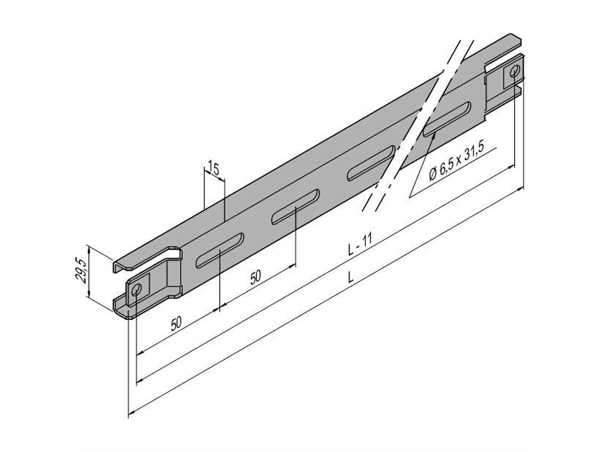 SCHROFF Varistar C-Rail for Cabinet Depth 600 mm