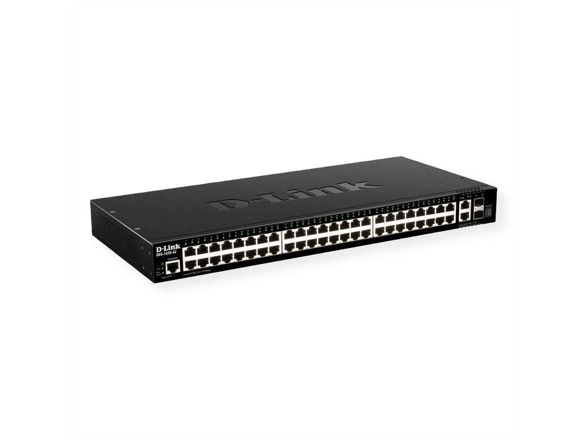 D-Link DGS-1520-52/E 52-Poorts Smart Managed Gigabit Stack Switch 4x 10G