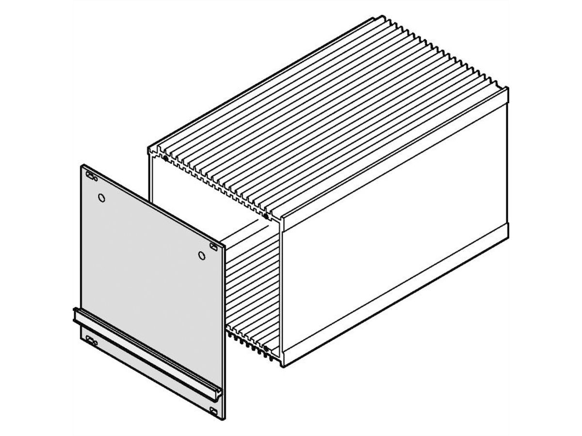 SCHROFF HF-frame type insteekmodule Frontplaat, 3 HE, 7 HE, 2,5 mm, Al, voor geanodiseerd, achter geleidend