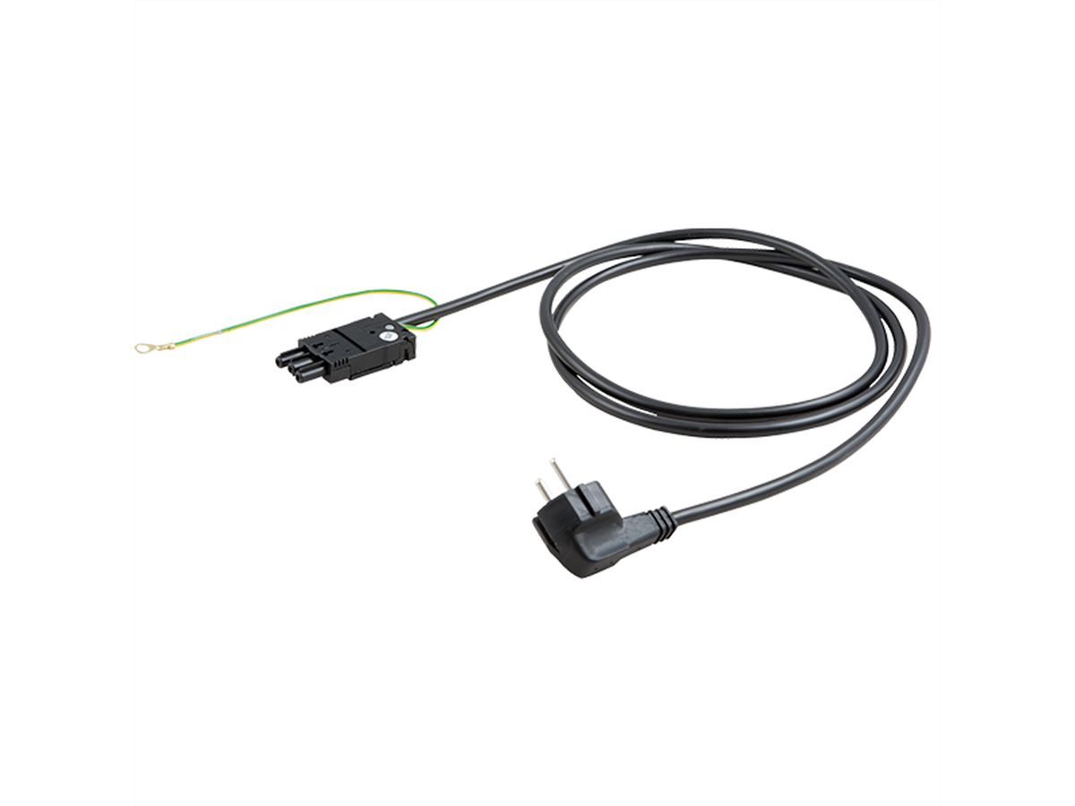 BACHMANN appliance cable CEE7/7, Earth connection GST18, black, 3 m