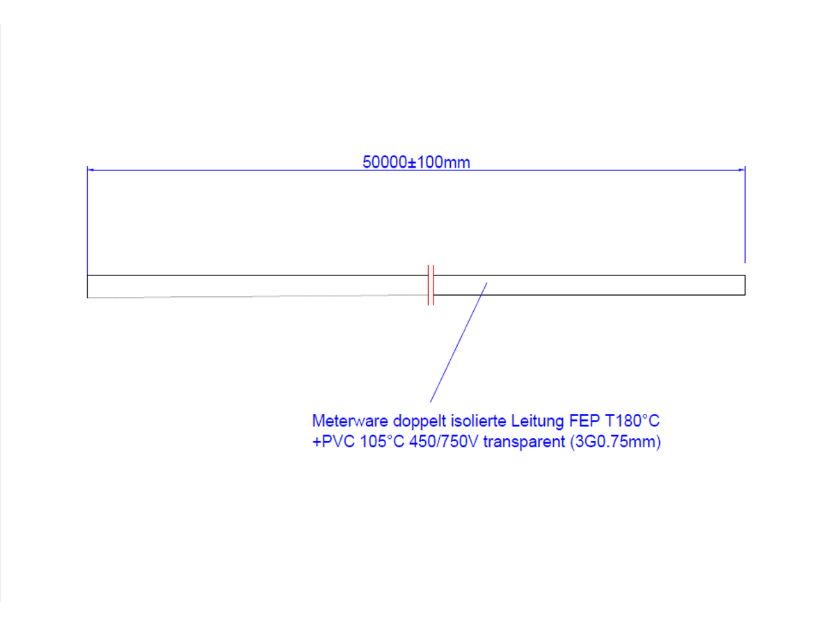 BACHMANN transparent metre cable 3x0.75 50m, AEH/AEH FEP/Sheath PVC