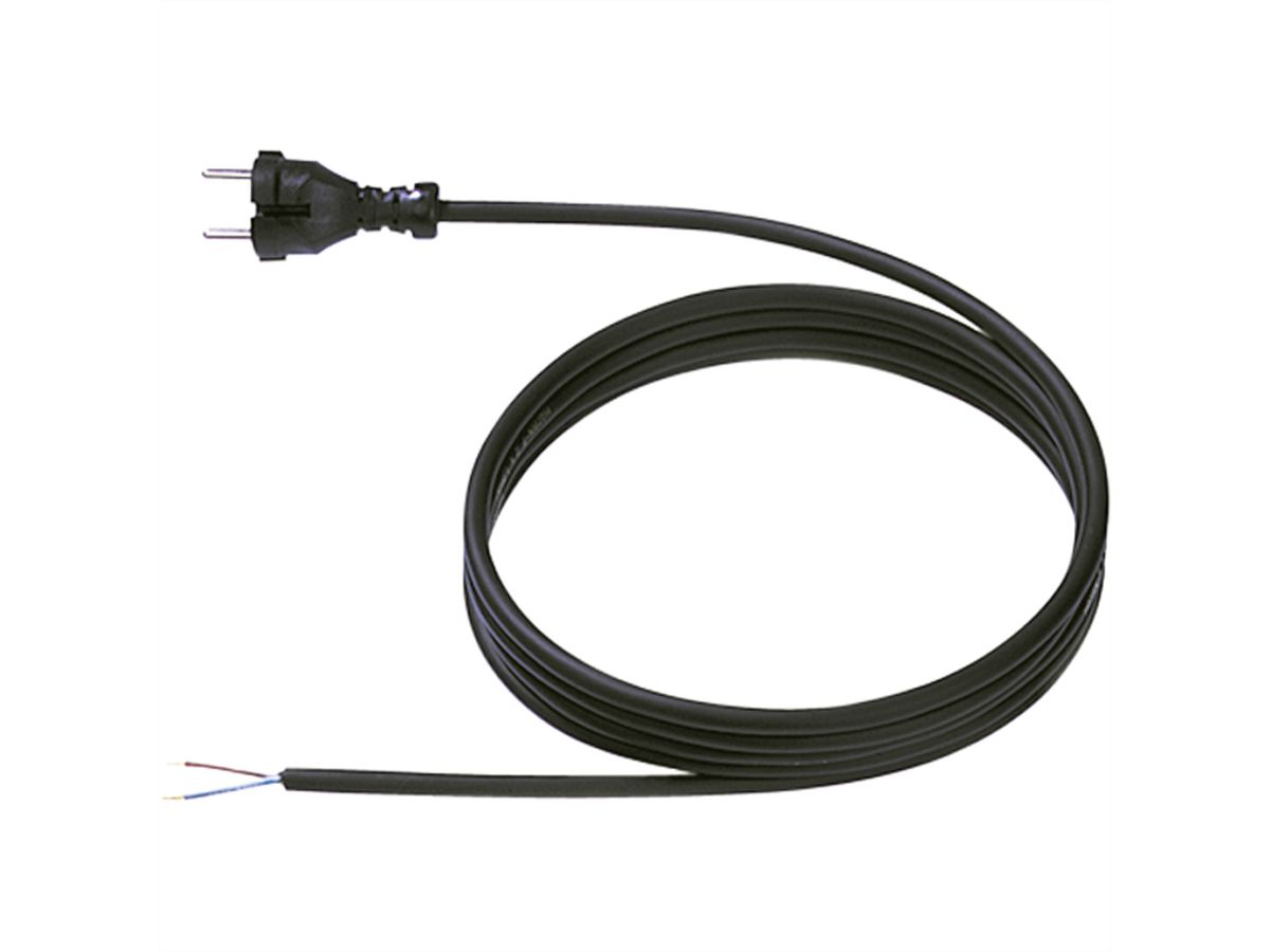 BACHMANN neoprene cable 2x1.0 3m black, H07RN-F 24G/AEH