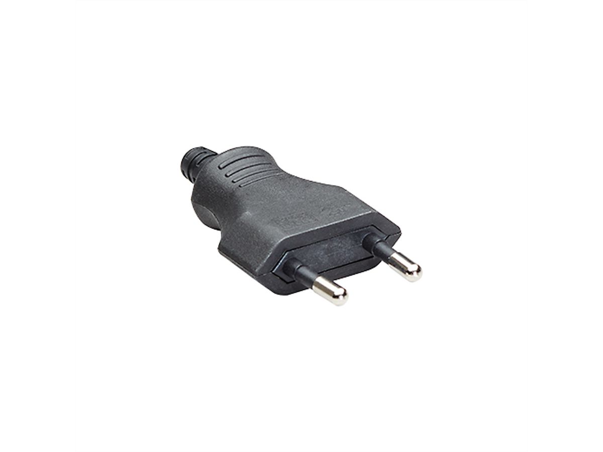 BACHMANN Euro flat plug, black, Screw connection PU 3 pcs. in polybag