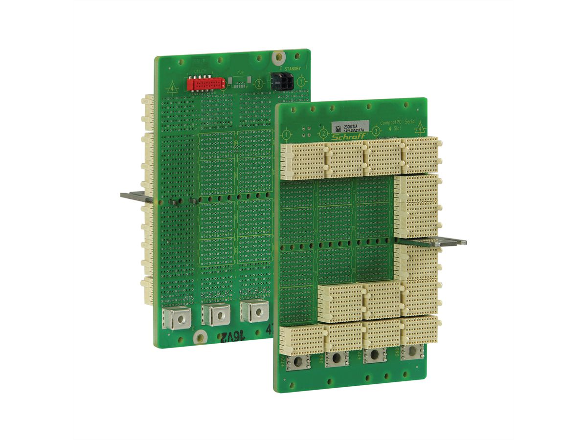 SCHROFF CPCI Serial Backplane, 3 U, 4 Slot, System Slot Right, Full-Mesh, Without RIO