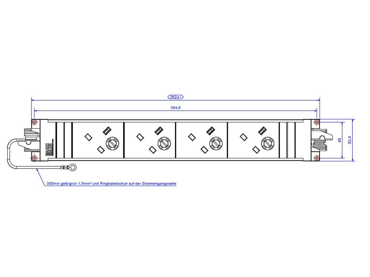 BACHMANN STEP BASE 4xUK 45° 3,15A GST18