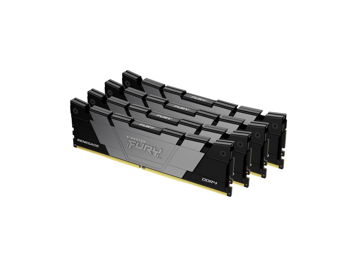 Kingston Technology FURY 64GB 3600MT/s DDR4 CL16 DIMM (set van 4) 1Gx8 Renegade Zwart