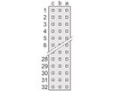 SCHROFF Stekker Type C, EN 60603, DIN 41612, vrouwelijk, 96 contacten, soldeerpennen, 2,5 mm