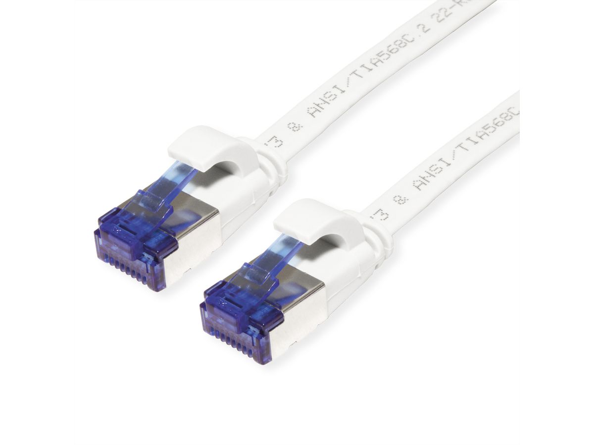 VALUE FTP Patch Cord, Cat.6A (Class EA), extra-flat, white, 0.5 m