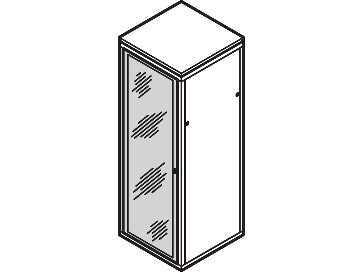 SCHROFF Eurorack Beglaasde deur met acrylglas, RAL 7035, 47 U 800W