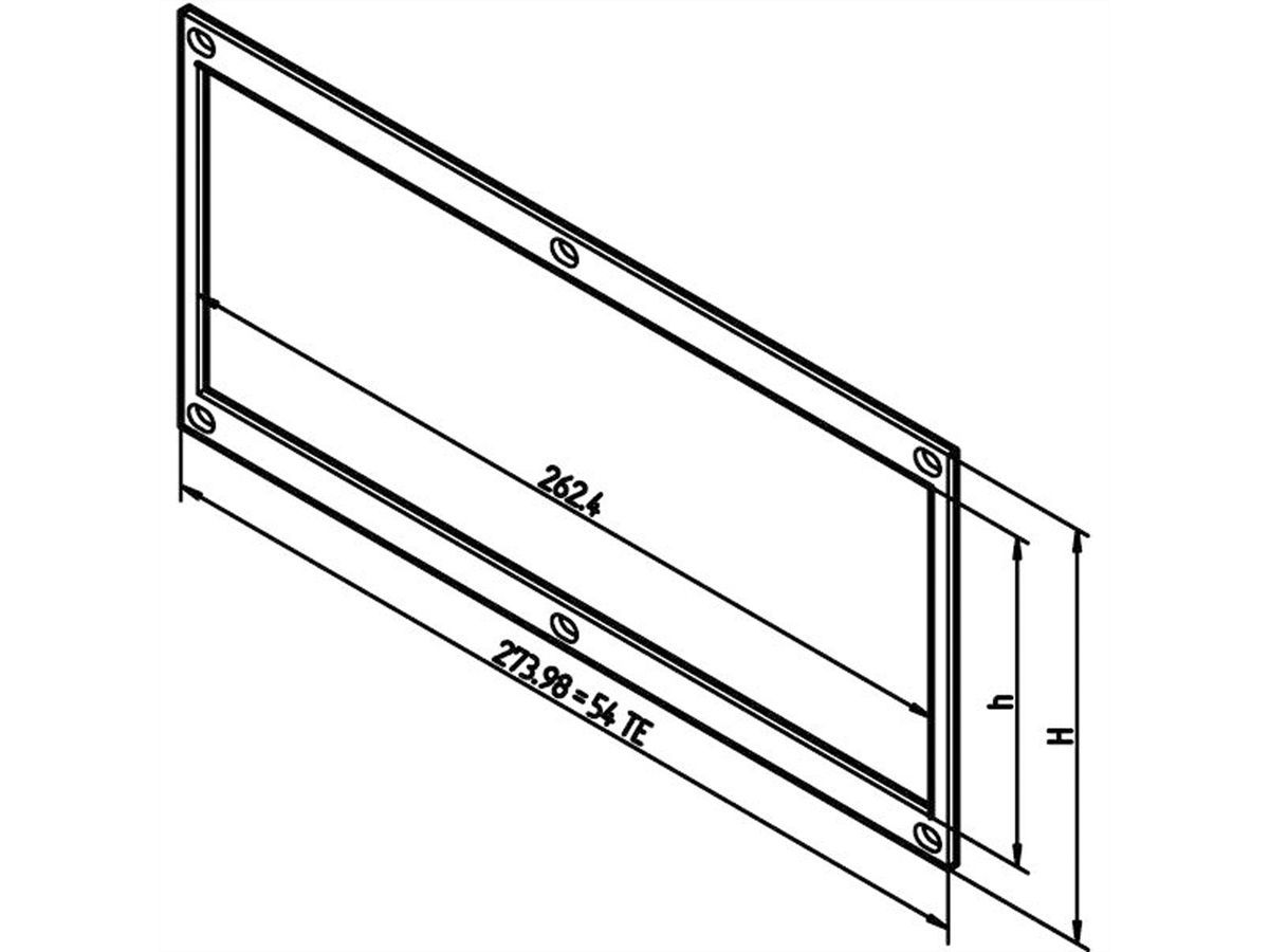 SCHROFF Front Frame, Unshielded for Horizontal Boards Mounting, 3 U, 20 HP