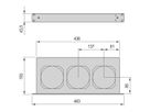 SCHROFF 19" Fan Unit Housing, 1 U for 3 Fans, 25 mm