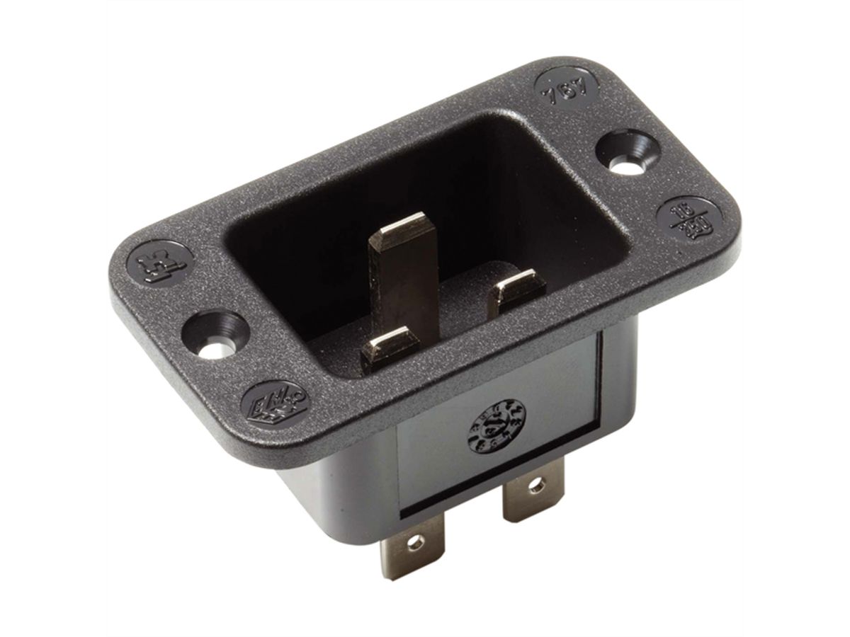 BACHMANN IEC320 C20 appliance inlet plug, black, thermoplastic, screw connection