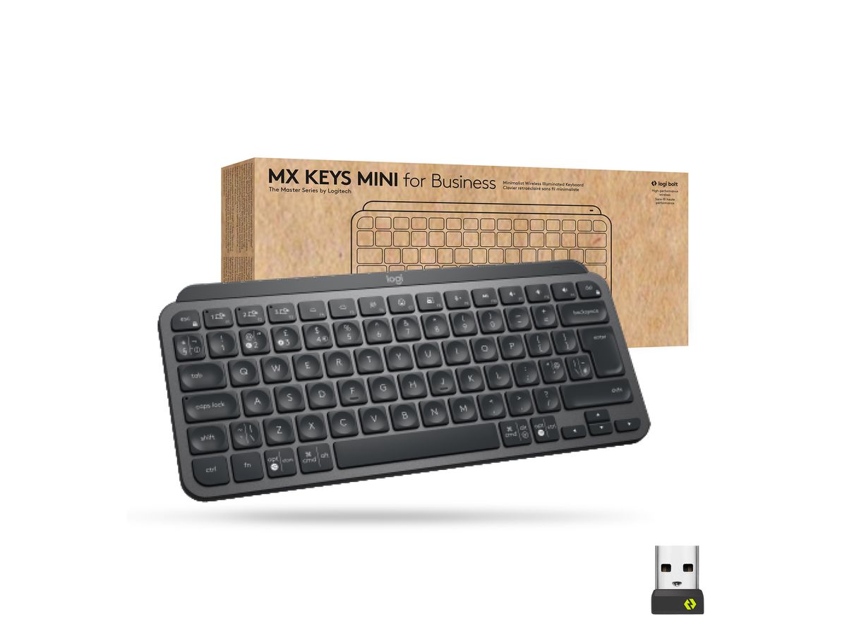 Logitech Mx Keys Mini For Business toetsenbord Kantoor RF-draadloos + Bluetooth QWERTY Engels Grafiet