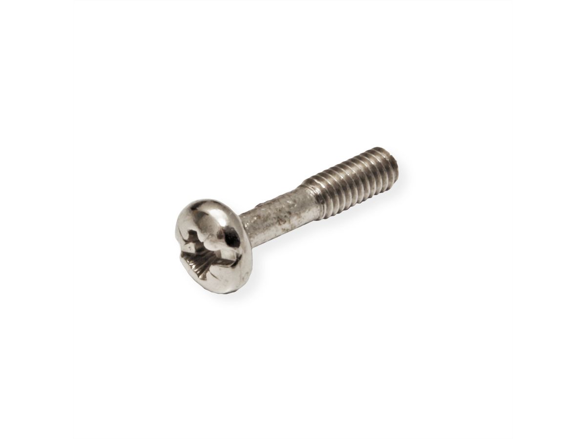 SCHROFF Collar Screw, Cross Recess/Slotted, M2.5 x 12.3 mm, Steel, Nickel Plated, 100 pieces