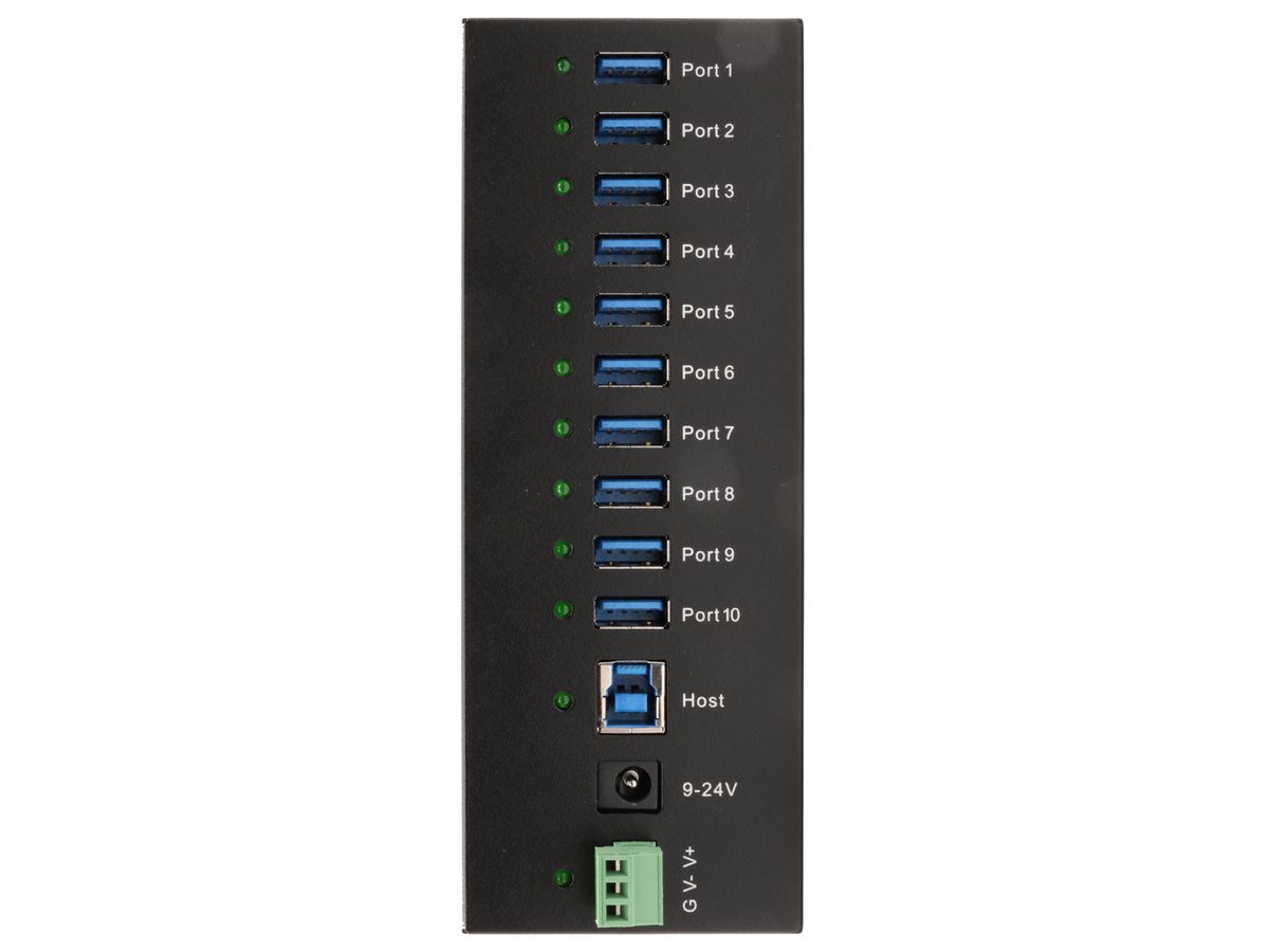 EXSYS EX-11230HMS 10 Port USB 3.2 Gen 1 HUB Din-Rail Kit und Wand VIA VL811+ Chipset